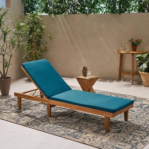 Nadine 23.75 in. x 13 in. Outdoor Chaise Lounge Cushion in Blue