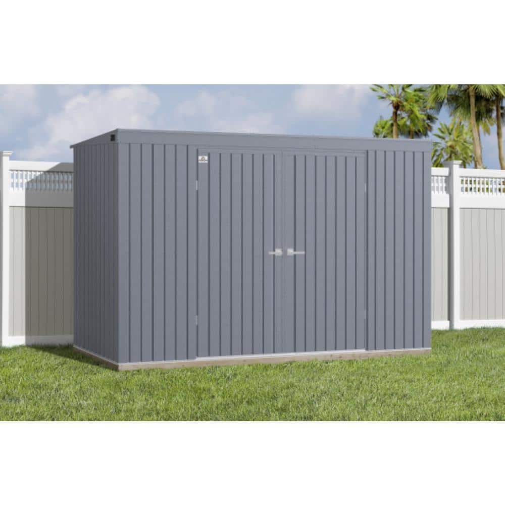 Anthracite Galvanized Steel 10-ft x 4-ft Storage Shed Kit