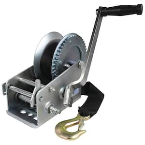 1 in. Dia. Hub, Manual Trailer Winch With Strap with 2,000 lbs. Maximum Load