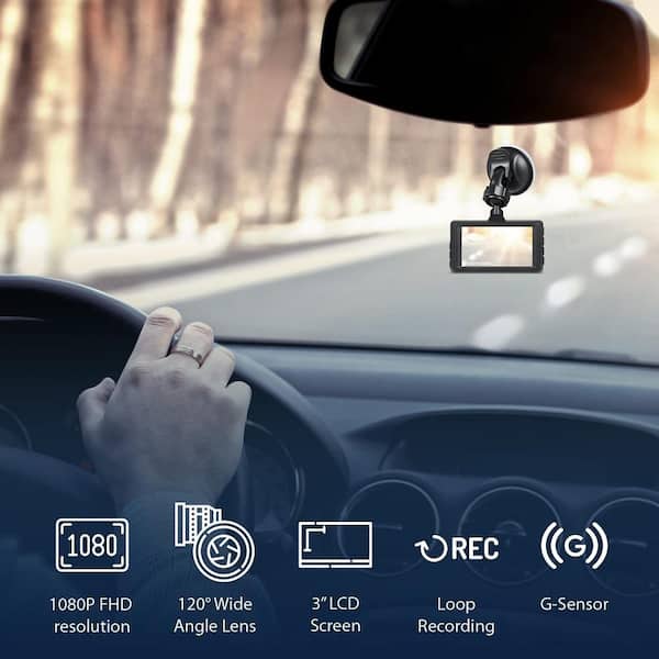 DARTWOOD Dash Cam with Wi-Fi, GPS, FHD 1080P 3 in. LCD, 120-Degree Wide  Angle, WDR Night Vision Dashcam3inchUS - The Home Depot