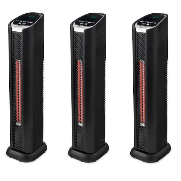 Unbranded 2 Element Quartz Electric Infrared Space Heater Portable Tower Heater and Fan (3-Pack)