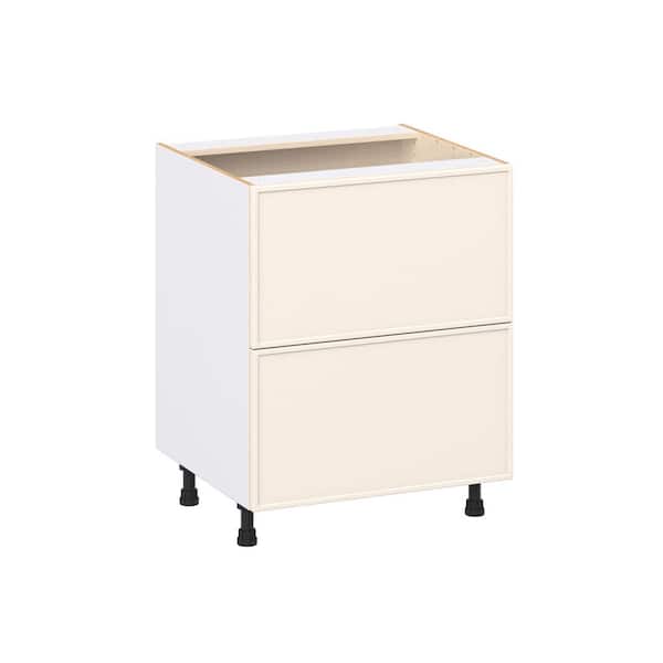 Fairview 27 in. Wx24 in. D x 34.5 in. H Assembled Slim Shaker Drawer Base Kitchen Cabinet in Washed Linen with 2-Drawers