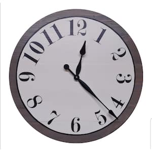 Beauchamp 36 in. White And Gray Farmhouse Wall Clock