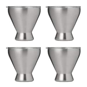 11 oz. Silver Stainless Steel All-Purpose Cocktail Tumbler (Set of 4)