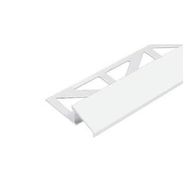 Duratrans TR Transition Trim 1/2 in. x 8 ft. 2-1/2 in. Aluminum Hi-Gloss Pwdr Ctd White Molding and Transition Trim