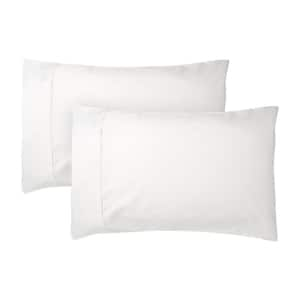 625 Thread Count White Wrinkle Resistant Sateen Cotton King Pillowcase (Set of 2)