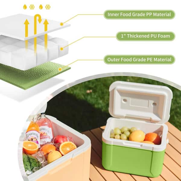 5.3 QT Hard Cooler, Insulated Ice Chest Box, Portable Ice