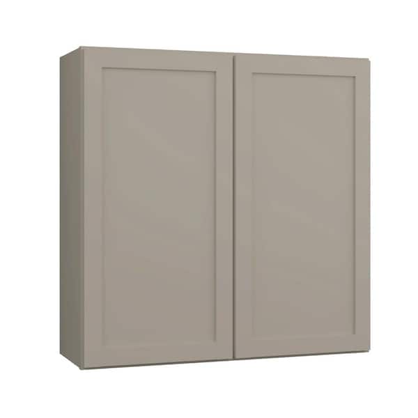 Hampton Bay Courtland 36 in. W x 12 in. D x 36 in. H Assembled Shaker Wall Kitchen Cabinet in Sterling Gray