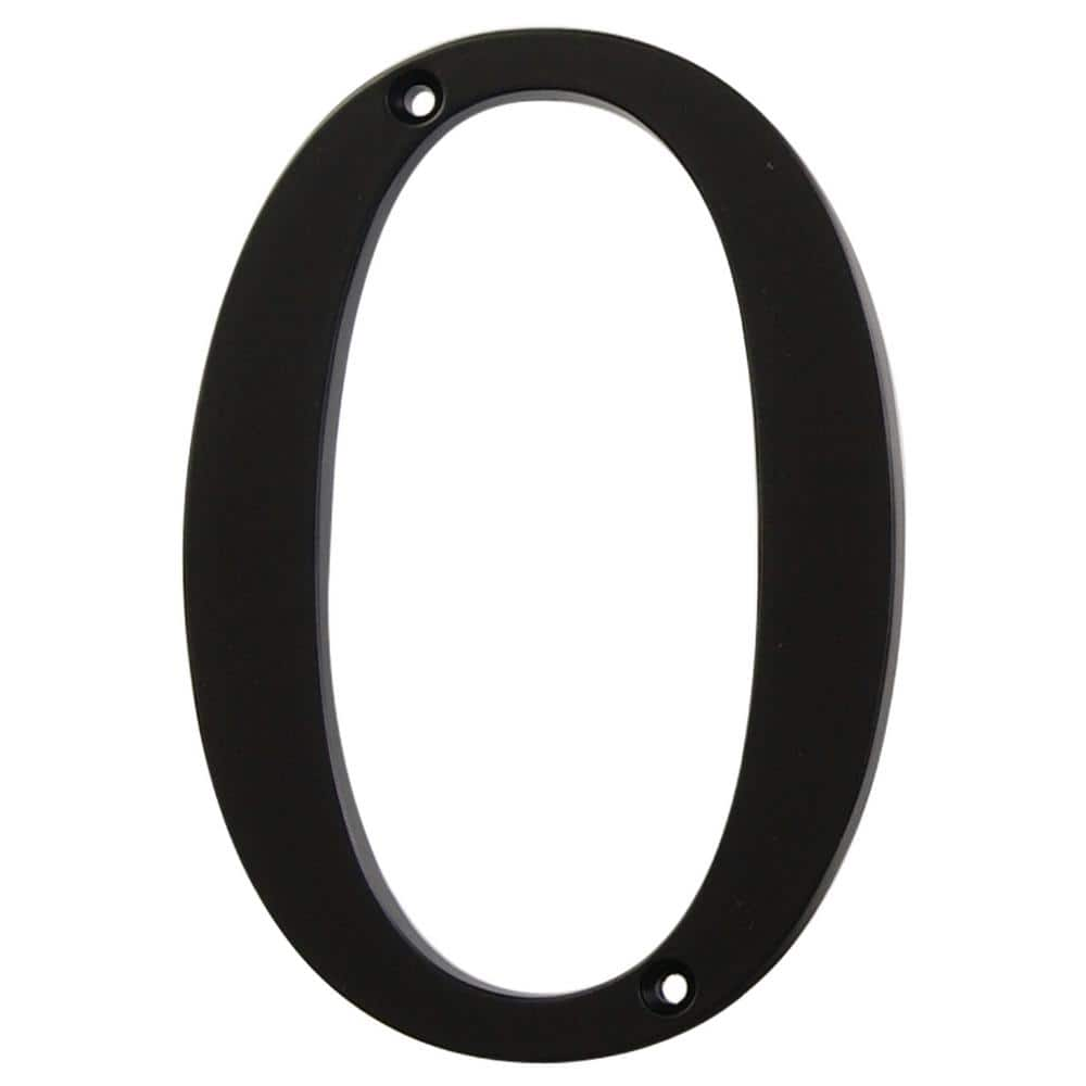 Everbilt 4 In. Black Flush Mount Metal House Number 0 30006 - The Home ...