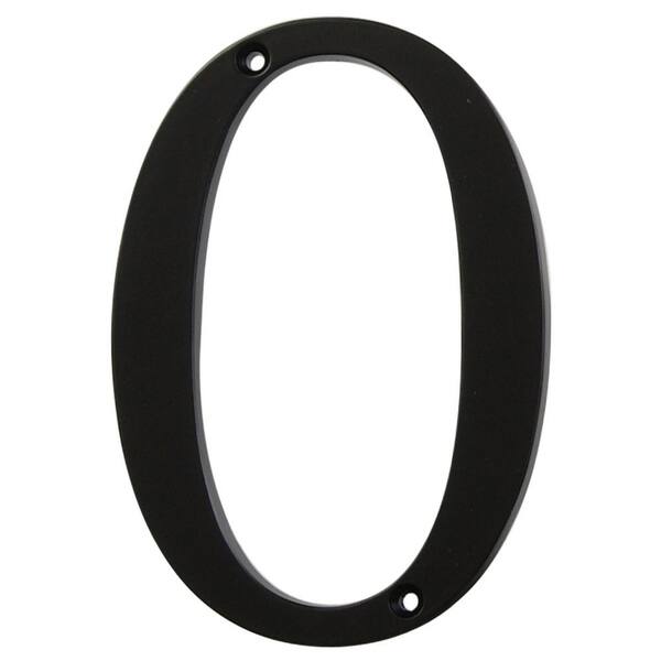 Everbilt 4 in. Black Flush Mount Metal House Number 0 30006