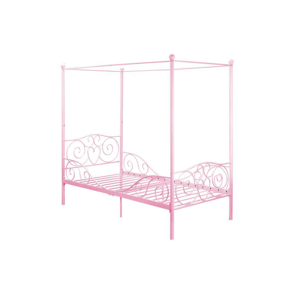 Dhp Capri Pink Twin Size Metal Bed, Pink Twin Bed Frame