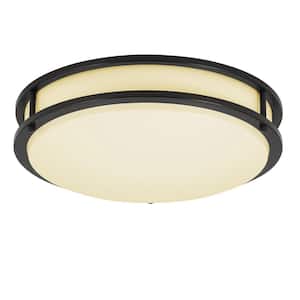 16 in. Bronze Integrated Selectable CCT LED Round Ceiling Light Flush Mount Light