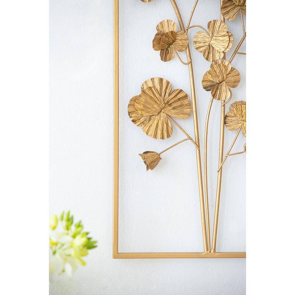 Ashlyn Gold Iron Botanical Wall Decor, 30" Height