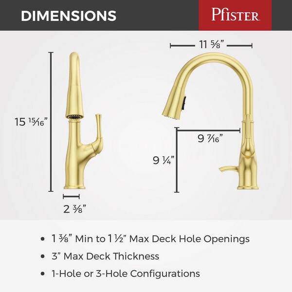Pfister Ridgeline Kitchen Faucet with Pull Down Sprayer and Soap