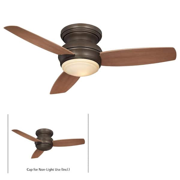 Traditional Concept 44 in. Integrated LED Indoor/Outdoor Oil Rubbed Bronze Ceiling Fan with Light with Wall Control