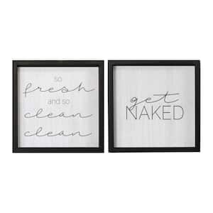Get Naked Wooden Wall Art (Set of 2)