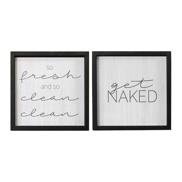 Stratton Home Decor Get Naked Wooden Wall Art (Set of 2)