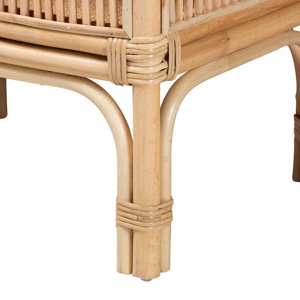 bali & pari - Lombok 39.25 in. Natural Rattan Rectangle Wicker Top Console Table