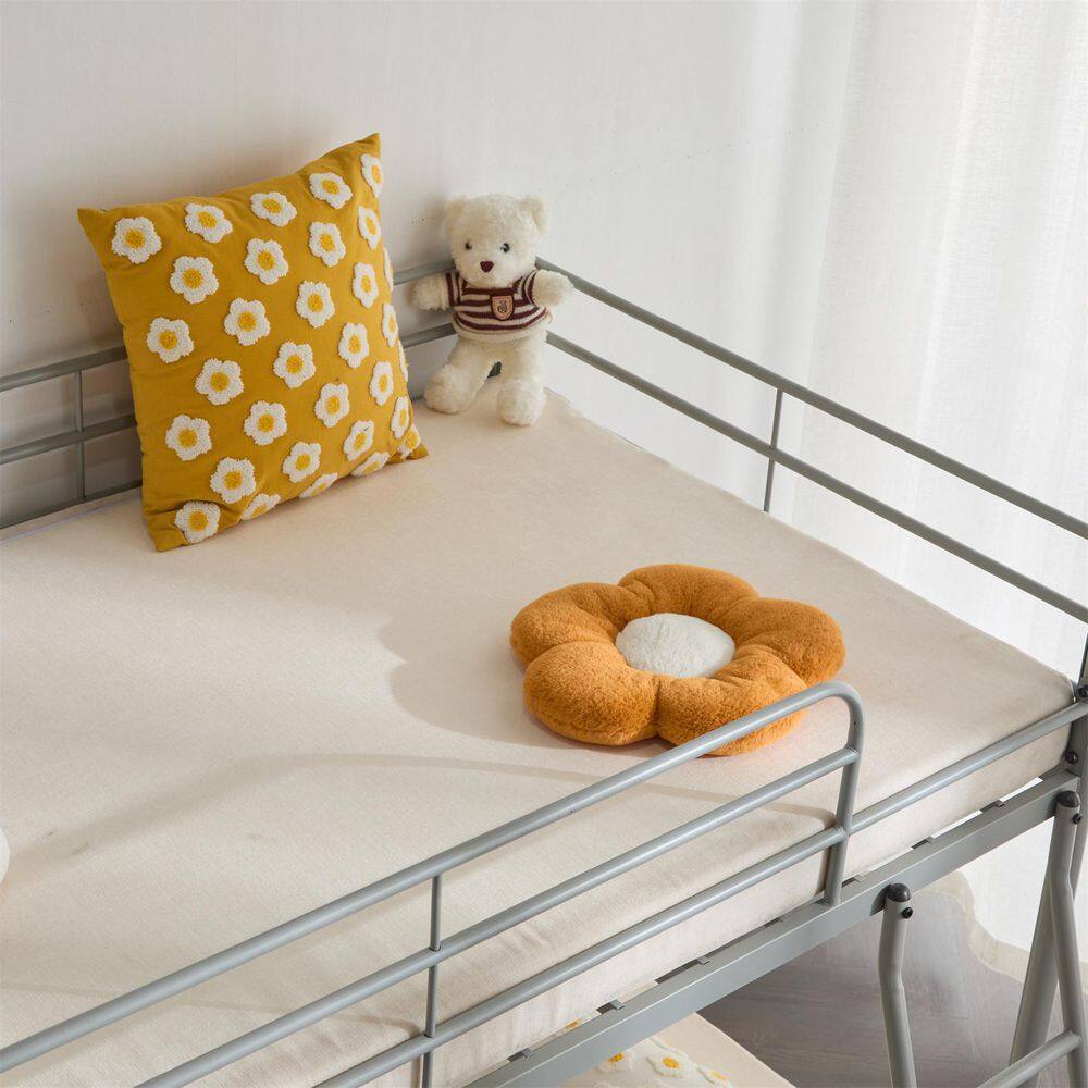 Gray Twin Size Metal Bunk Bed for Kids Teens Adults, Heavy Duty Metal Bunk Bed with Ladder and Full-Length Guard Rail price history on PriceWatchPro