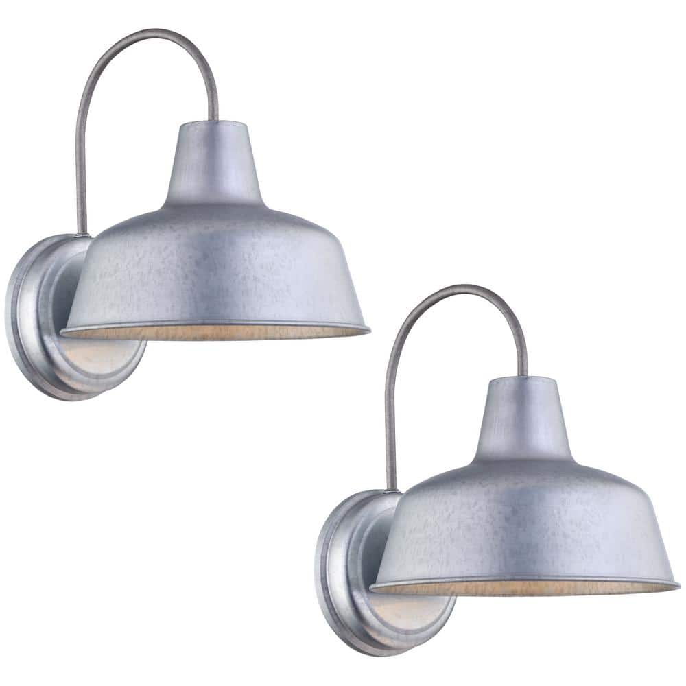 1-Light Galvanized Hardwired Sconce Outdoor Barn Light (2-Pack) price history on PriceWatchPro