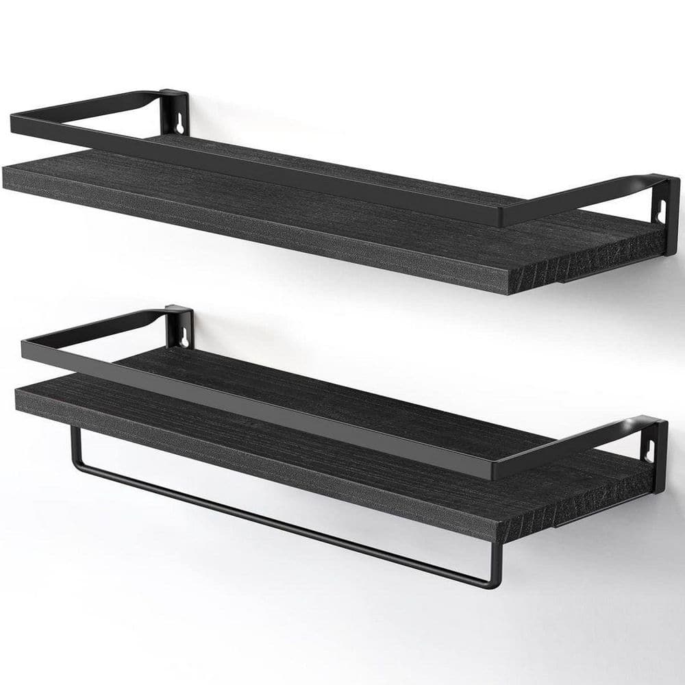Tolley 8.07 W x 114.96 H x 12.8 D Wall Mounted Bathroom Shelves Rebrilliant Finish: Black