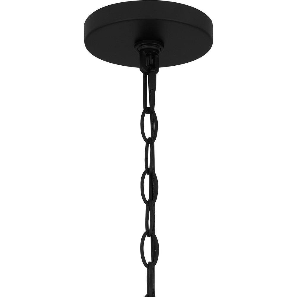Matte Black Glass Mini Pendant Light with Rope Detail