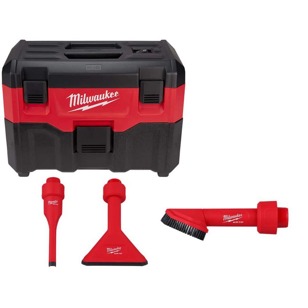 Milwaukee M18 18-Volt Gal. Lithium-Ion Cordless Wet/Dry Vacuum w/AIR-TIP  1-1/4 in. 2-1/2 in. (3-Piece) Crevice and Nozzle Kit 0880-20-49-90-2034-49-90-2021  The Home Depot