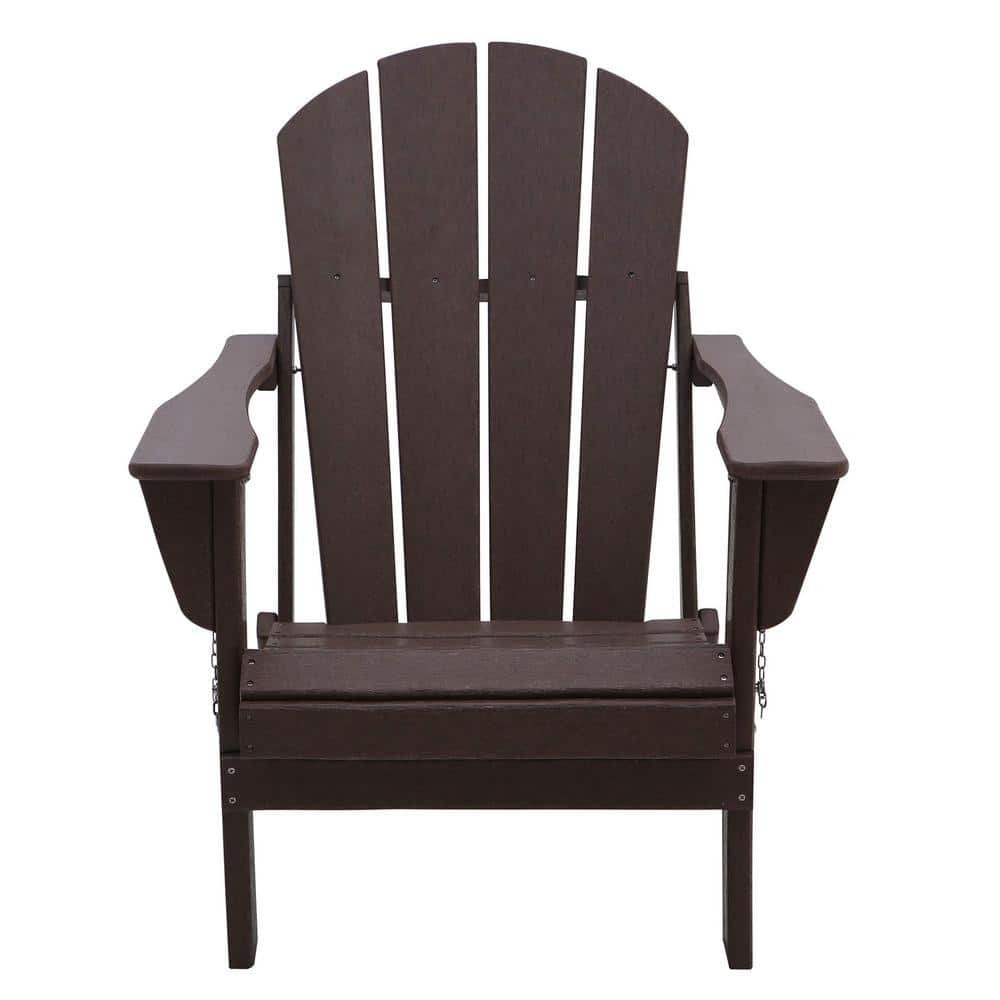 Classic Brown Folding Plastic Adirondack Chair