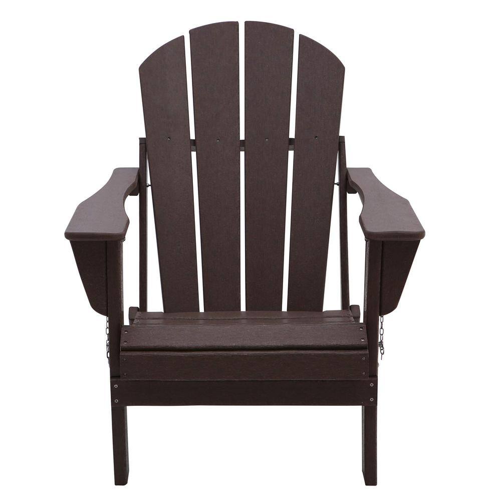 Classic Brown Folding Plastic Adirondack Chair
