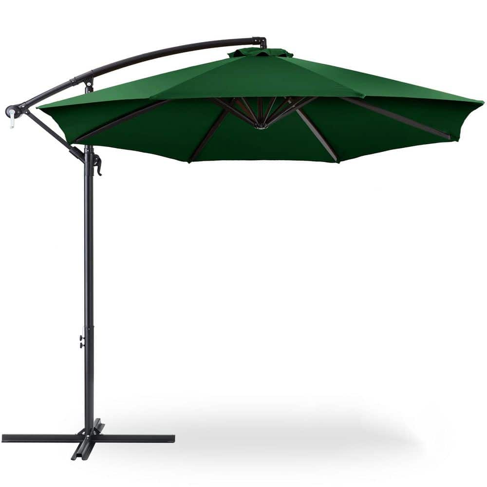 10 ft. Steel Cantilever Patio Umbrella in Green