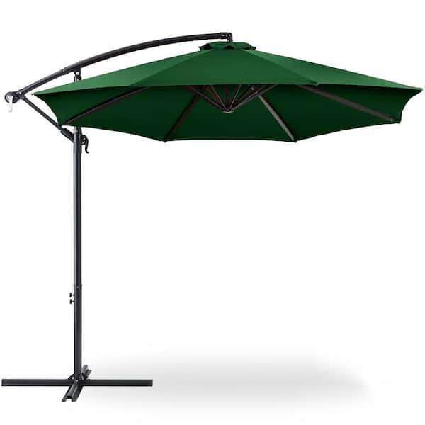 Unbranded 10 ft. Steel Cantilever Patio Umbrella in Green