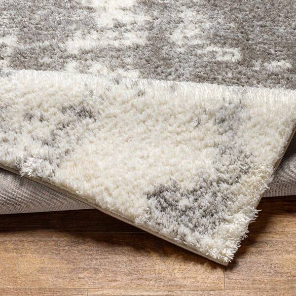 Livabliss Cloudy Shag Off-White/Gray 5 ft. x 7 ft. Abstract