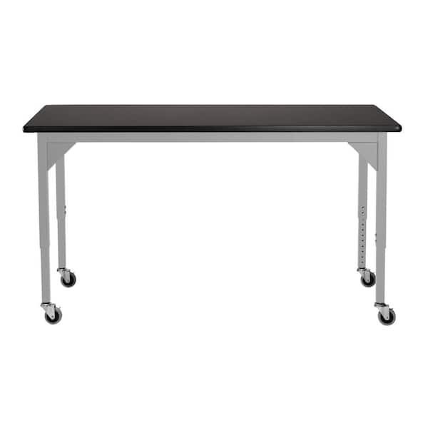 NPS Heavy Duty Height Adjustable Steel Table, Gray Frame, 24 X 54, HPL Top