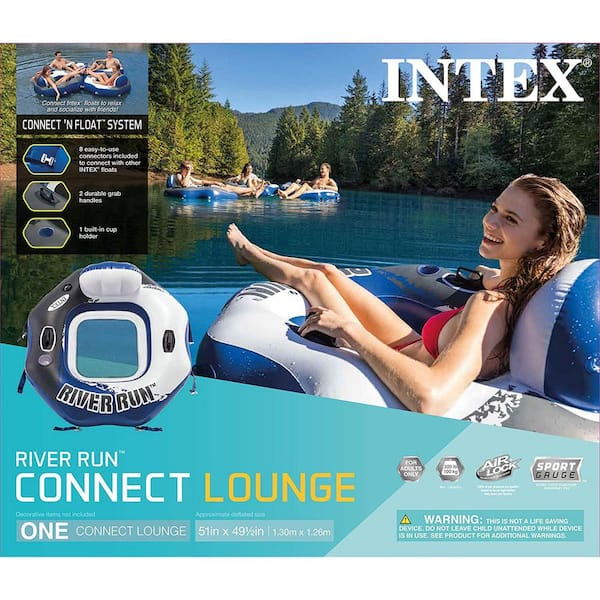 2 Pack! Intex River Run 1 Two Pack Lounges shops Connect ‘N Float System NEW IN BOX