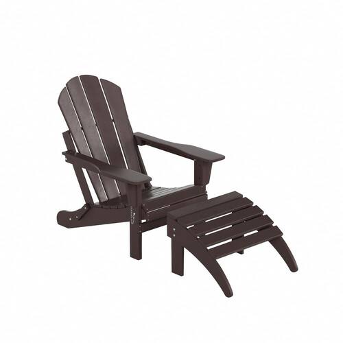 Laguna Outdoor Patio Traditional HDPE Plastic Folding Adirondack
