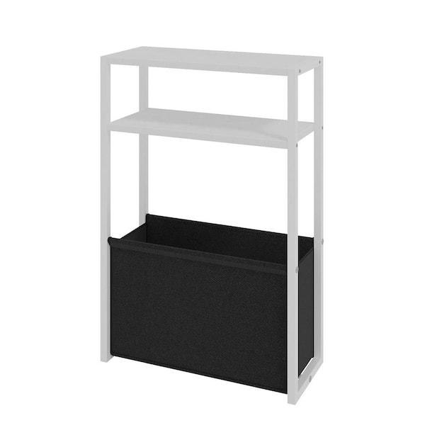 White 15.7 in. x 25.5 in. Wood Freestanding Magazine Rack