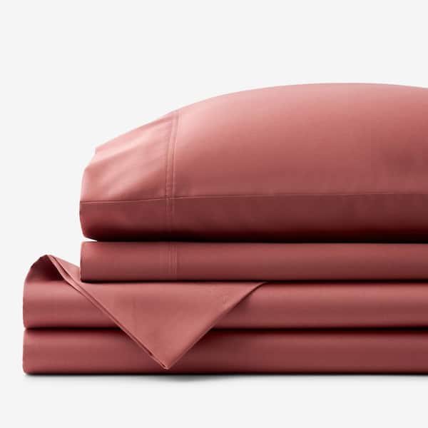 The Company Store Legends Hotel Supima Cotton Wrinkle-Free 4-Piece Burnt Sienna Sateen Queen Sheet Set