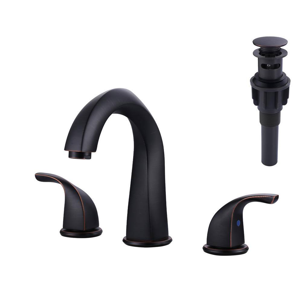 8 in. Widespread Double Handle Bathroom Faucet in Oil Rubbed Bronze price history on PriceWatchPro