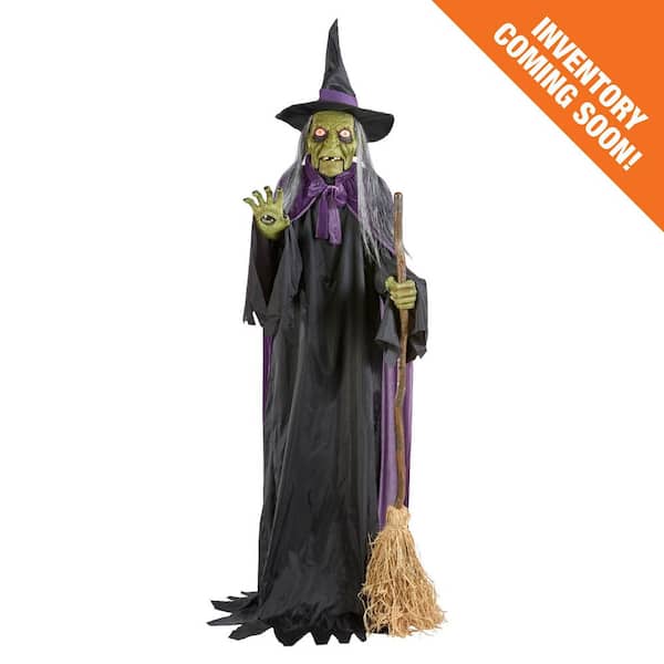 7 ft. Gruesome Grounds Animated LED Spellcasting Witch