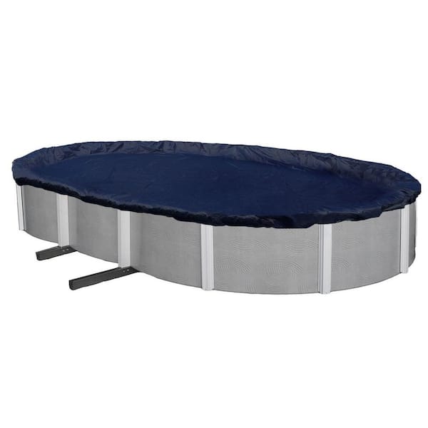 Winter Block 10 ft. x 15 ft. Oval Blue Above-Ground Winter Pool Cover