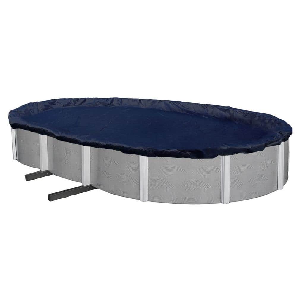 12' x 18' Oval Blue Laminated Polyethylene Winter Pool Cover
