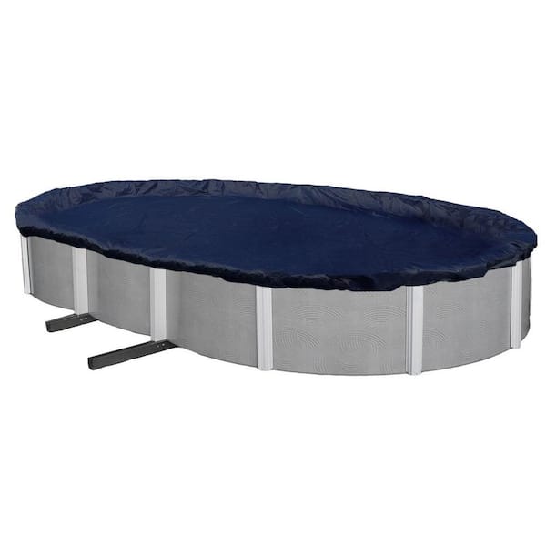 Winter Block 15 ft. x 24 ft. Oval Blue Above-Ground Winter Pool Cover