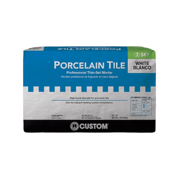 Custom Building Products Porcelain Tile 50 lb. White Professional Fortified Thinset Mortar