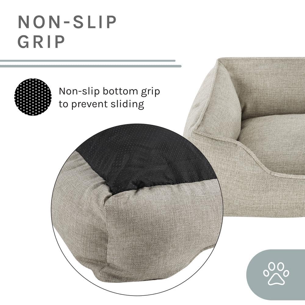 Julius Small Beige Polyester Outdoor Dog Bed