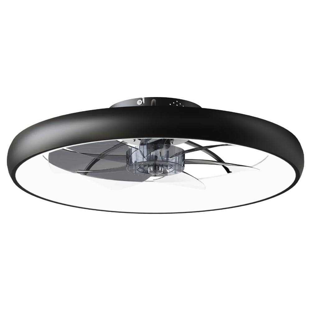 24.4 in. Black LED Fandelier Ceiling Fan with Light, Remote and App Control, Reversible 6-Speed DC Motor, Flush Mount price history on PriceWatchPro