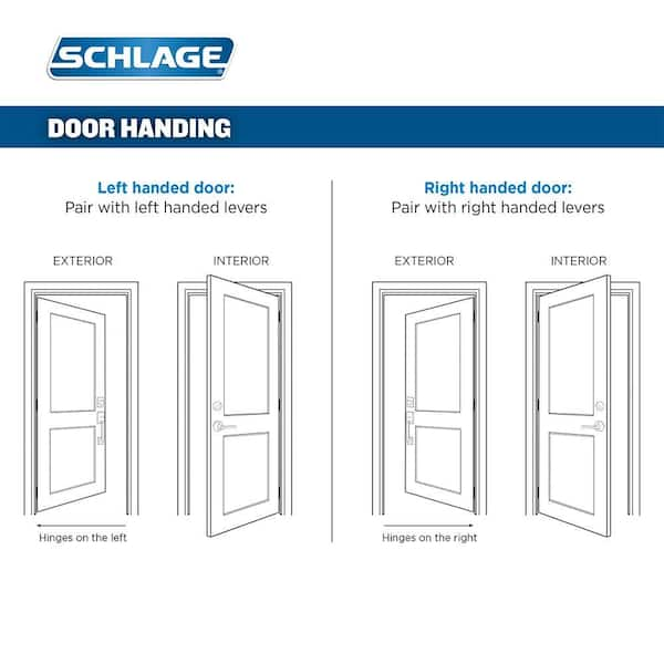 Schlage Camelot Aged Bronze Dummy Door Handleset with Left Handed