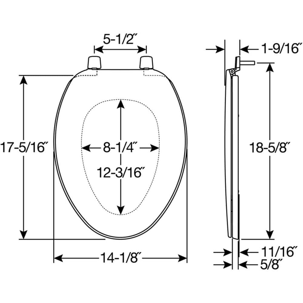 Bemis Elongated White Plastic Closed Front Toilet Seat