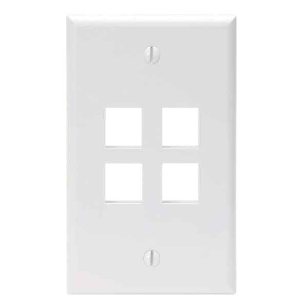 Leviton White 1-Gang Data Jack Wall Plate (1-Pack)