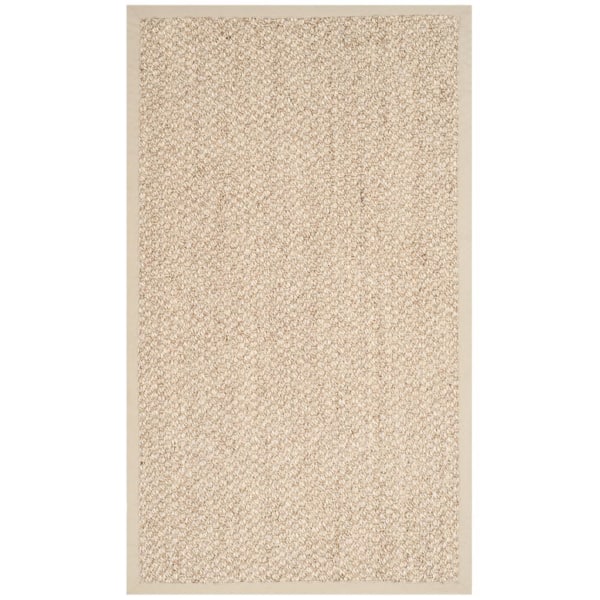 SAFAVIEH Natural Fiber Marble Doormat 3 ft. x 5 ft. Border Area Rug