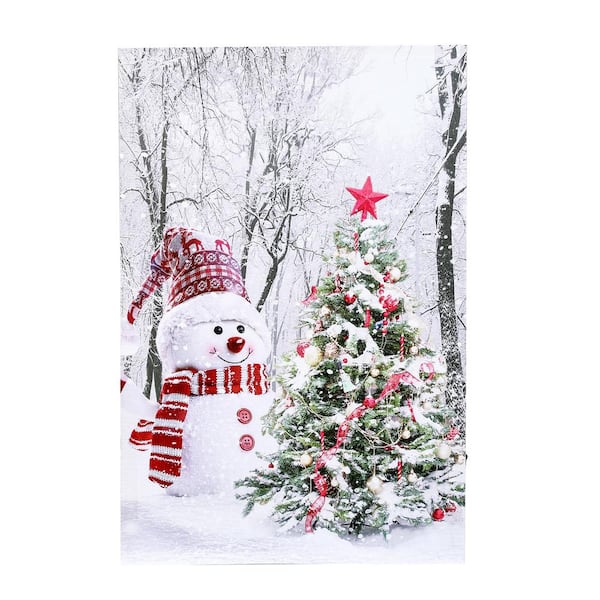 2pcs Red Snowman Let It Snow Xmas Trees Hello Winter Kitchen